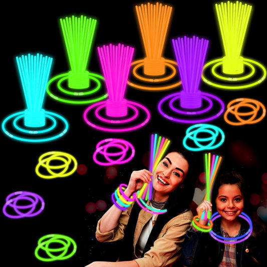 Leetous glow sticks 8in pack glows vividly for parties and events