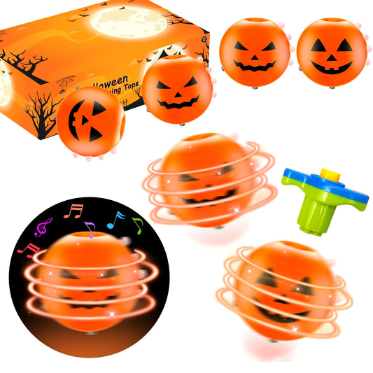 Leetous pumpkin spinner toy spins with lights for engaging trick-or-treat fun