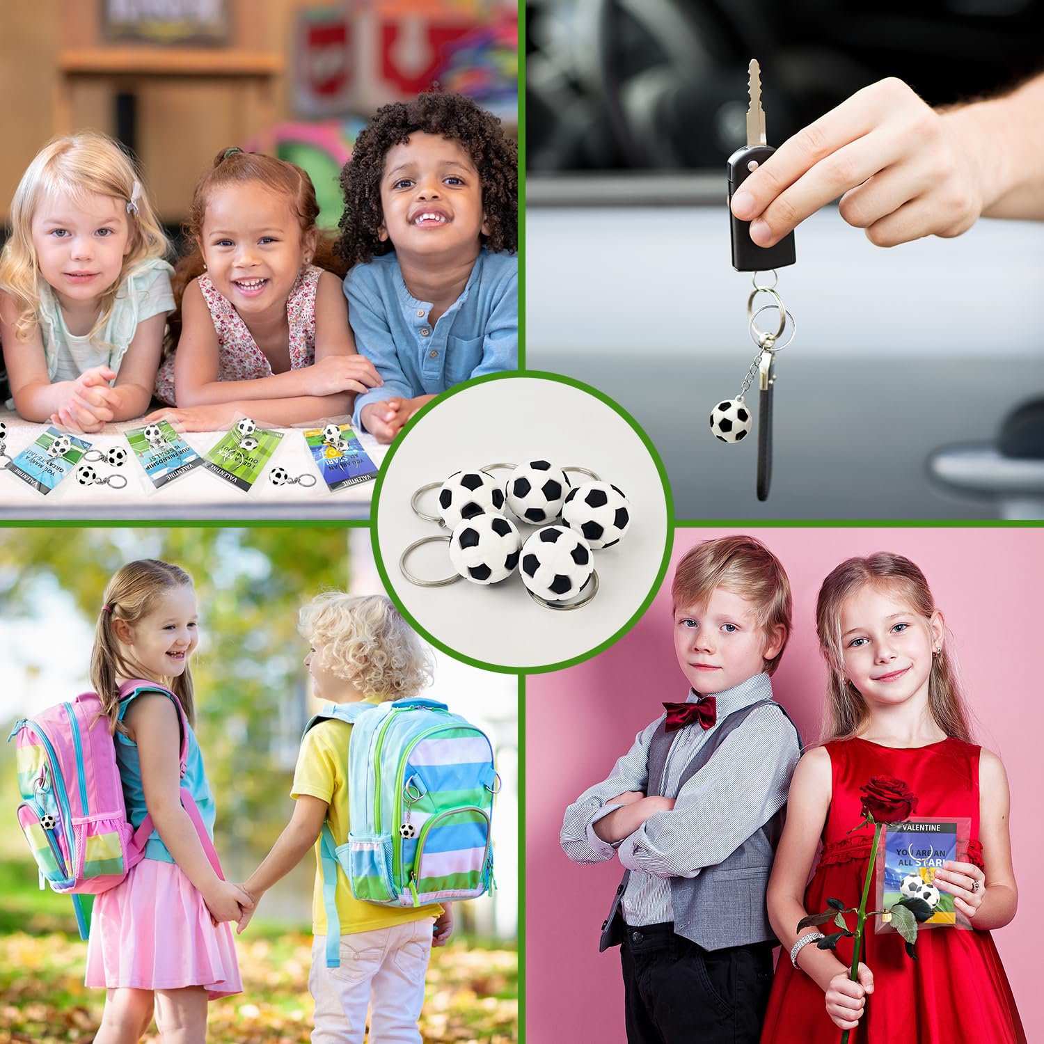Leetous safe durable PVC soccer keychain ready for daily play