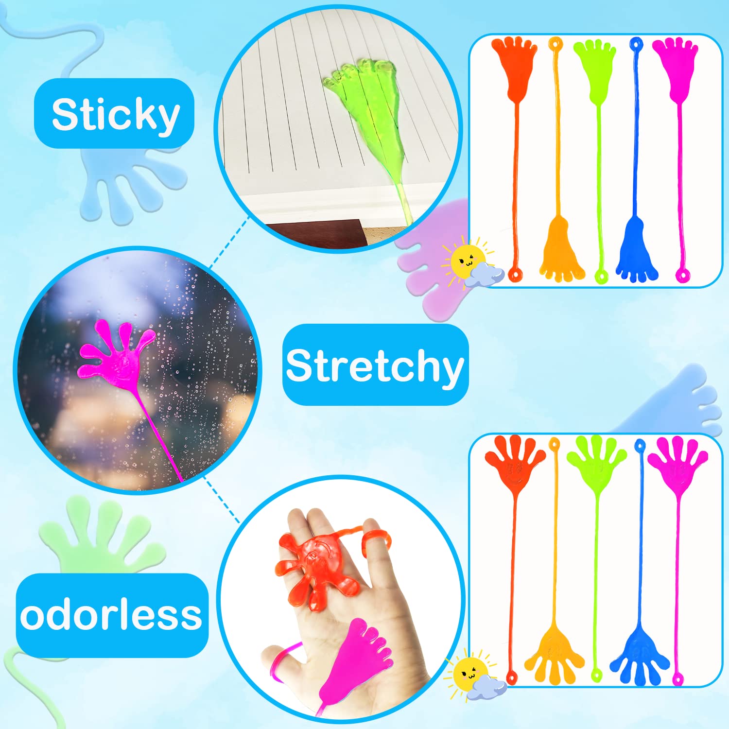 Leetous sticky feet blue image boosting group activities and classroom rewards.