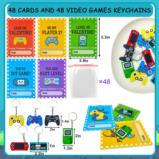 Leetous classroom exchange cards with video game keychains for students