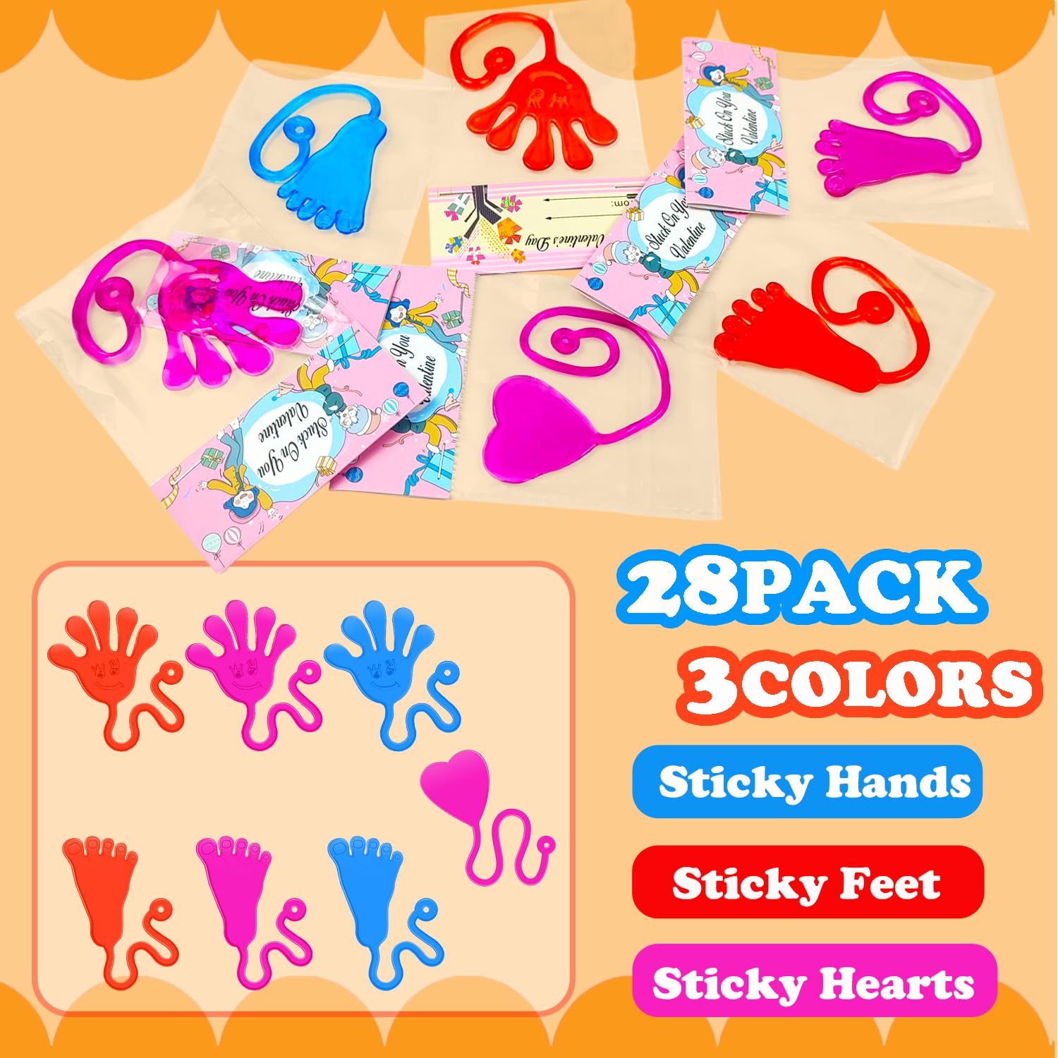 Leetous sticky feet Valentine toy for playful, squishy fun in early education