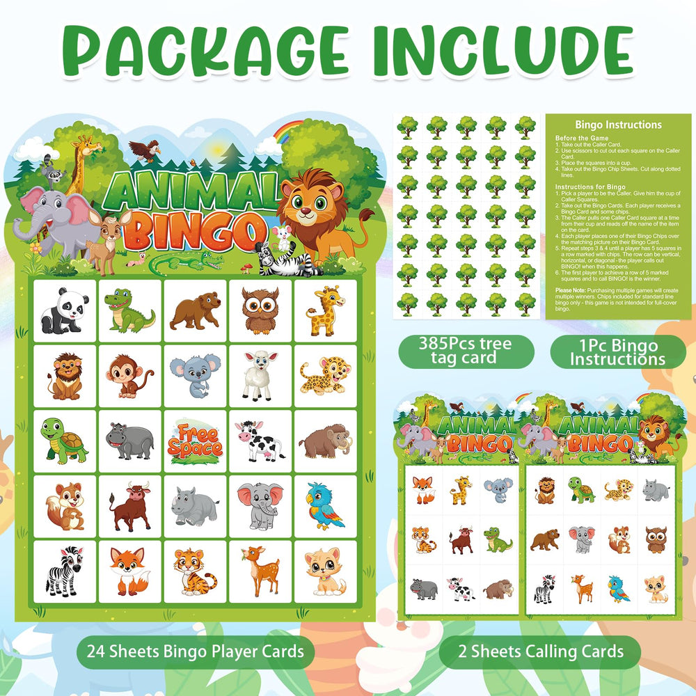 Leezead jungle animal designs on cards attract young learners and party guests.