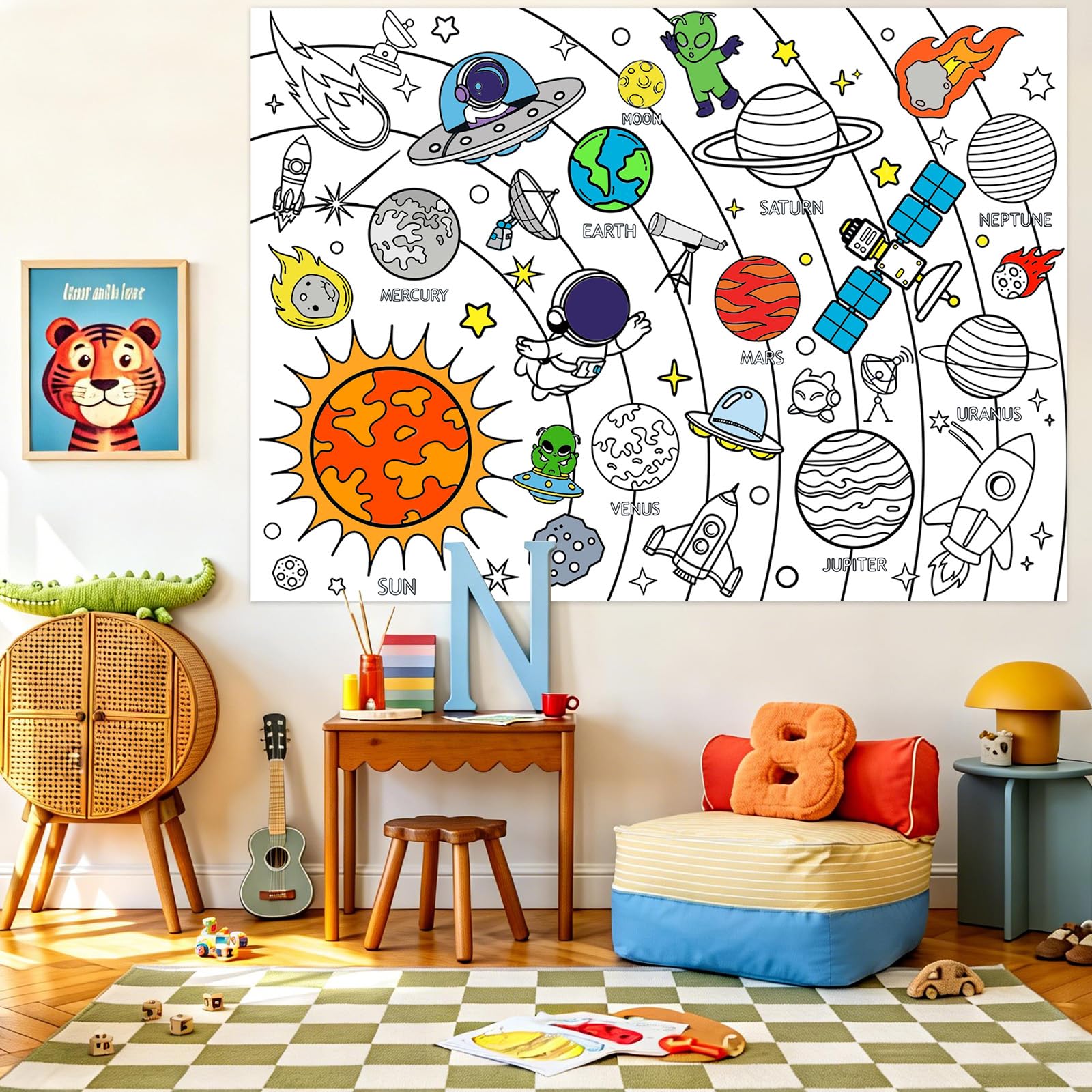 Leezead space poster ideal for party decor and space-themed events