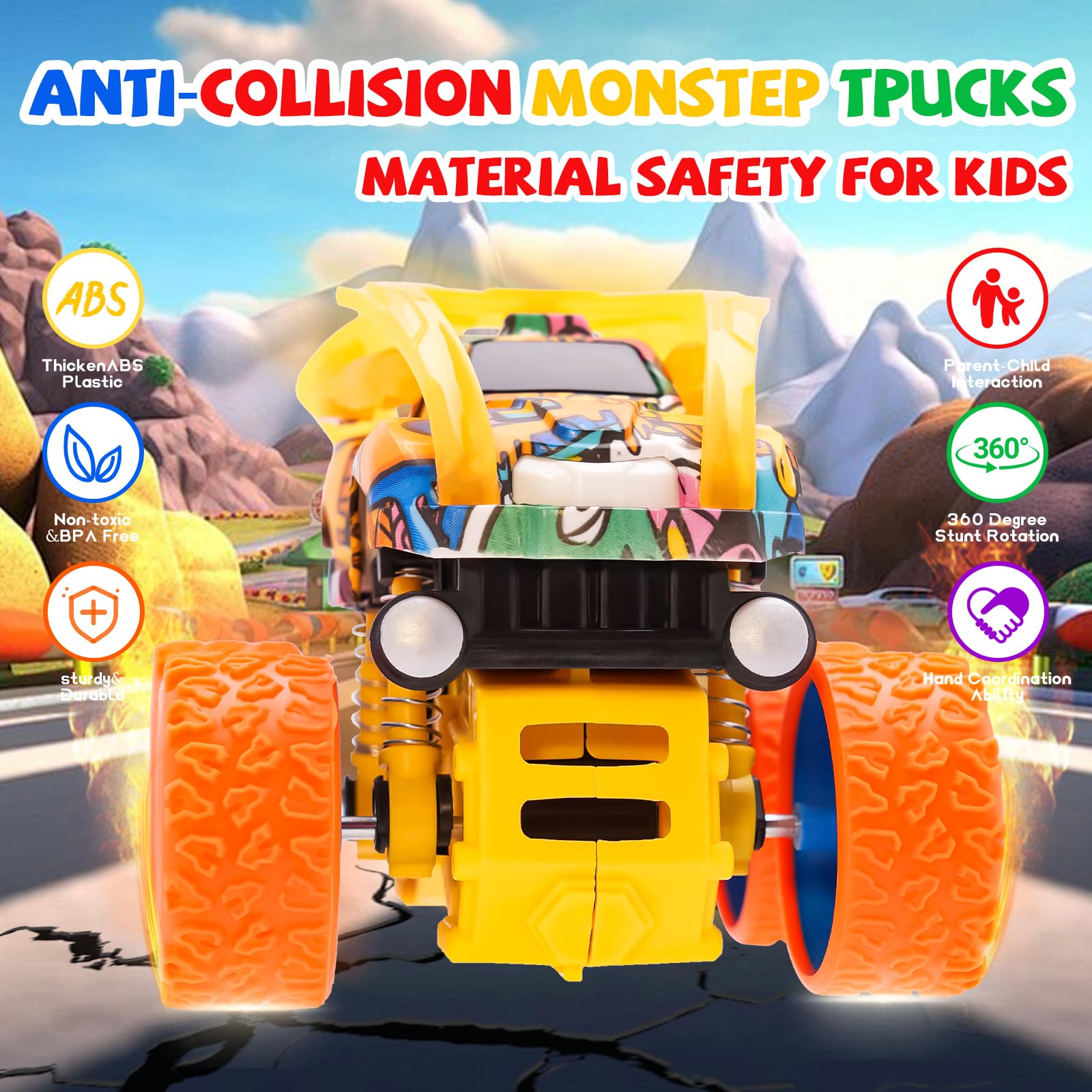 LEFEI Monster Truck all-terrain performance on lawns, terraces, and living rooms.