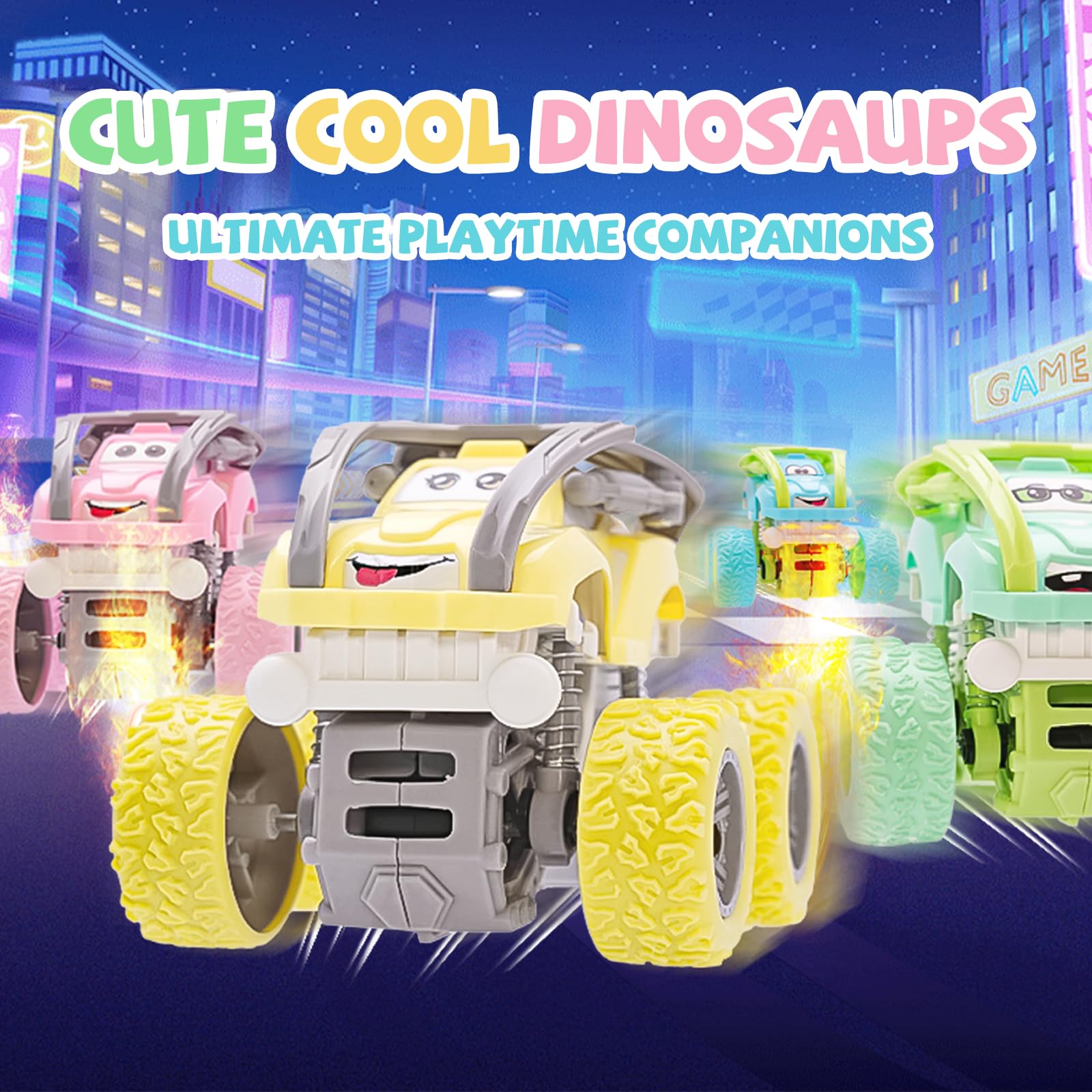 LEFEI Monster Truck with non-slip tires offers stable, confident pushing sessions.