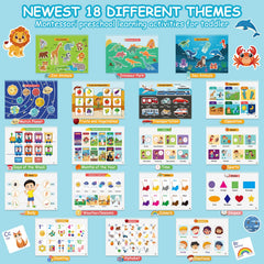 LeftBC Busy Book pages open feature 36 themes for early learning