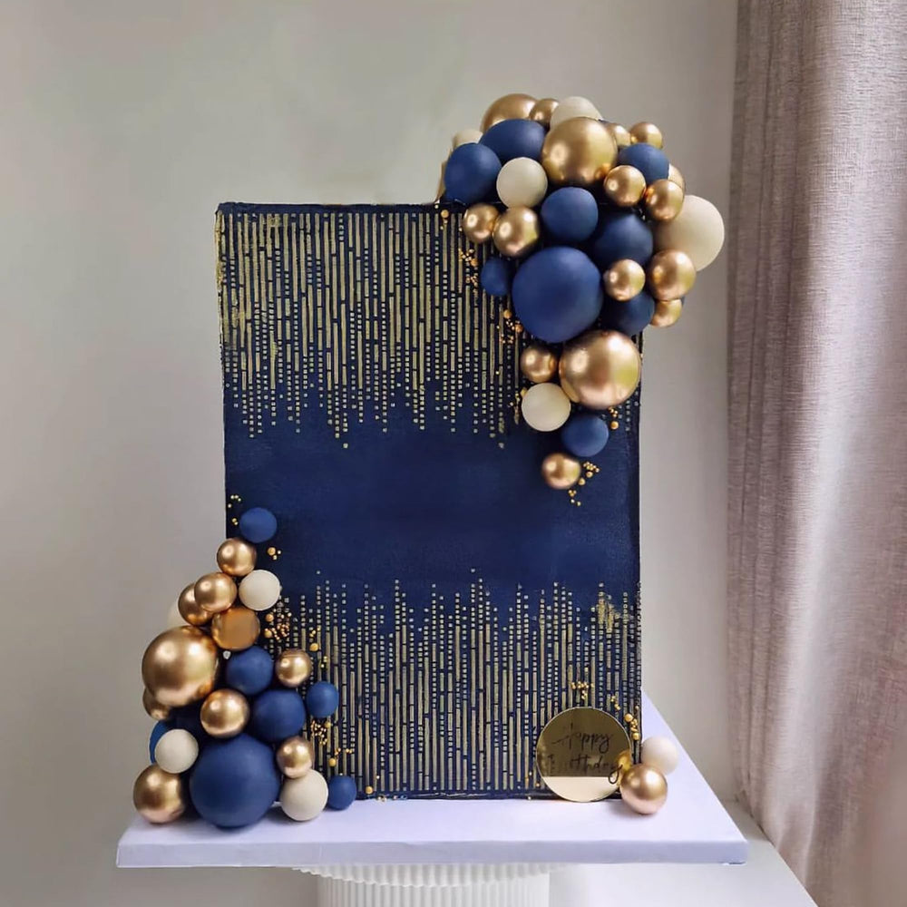 LEFUBABY blue white gold cake decor for birthdays and weddings.