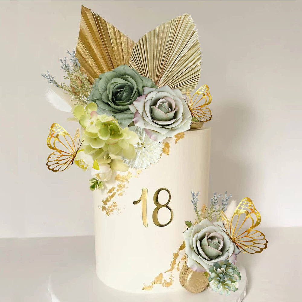 LEFUBABY palm leaves cake topper for elegant wedding décor.