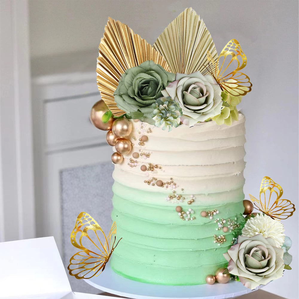 LEFUBABY rabbit tail grasses accents on a cake display.