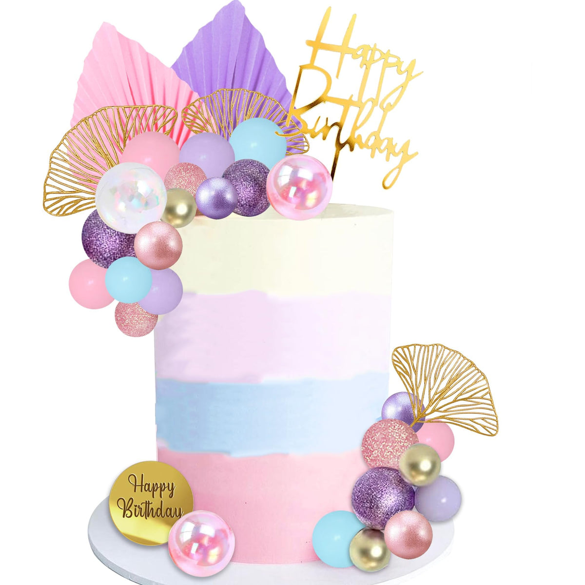 LEFUBABY pink ball cake topper brightens mermaid-themed birthday cakes