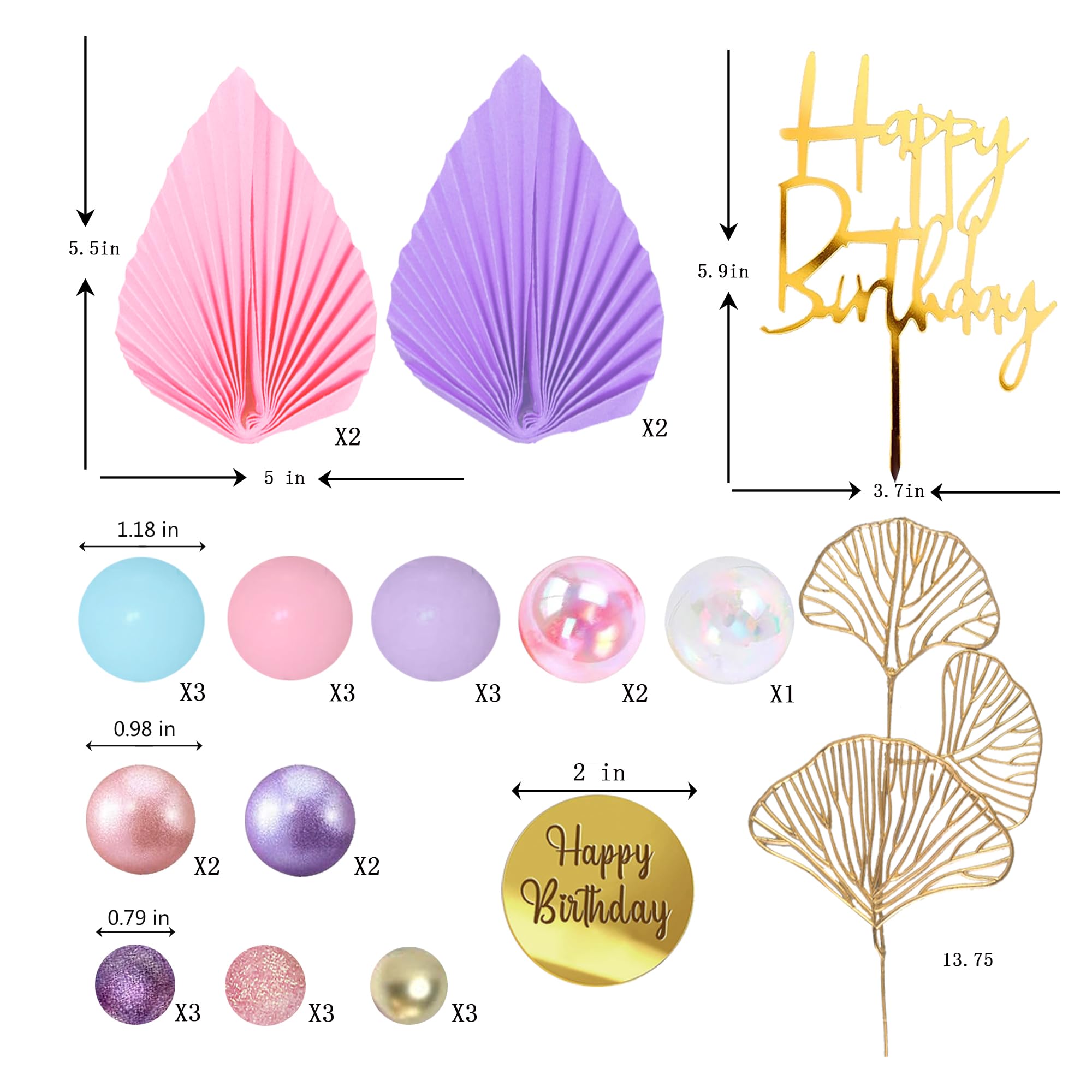 LEFUBABY purple ball cake topper adds whimsy to desserts