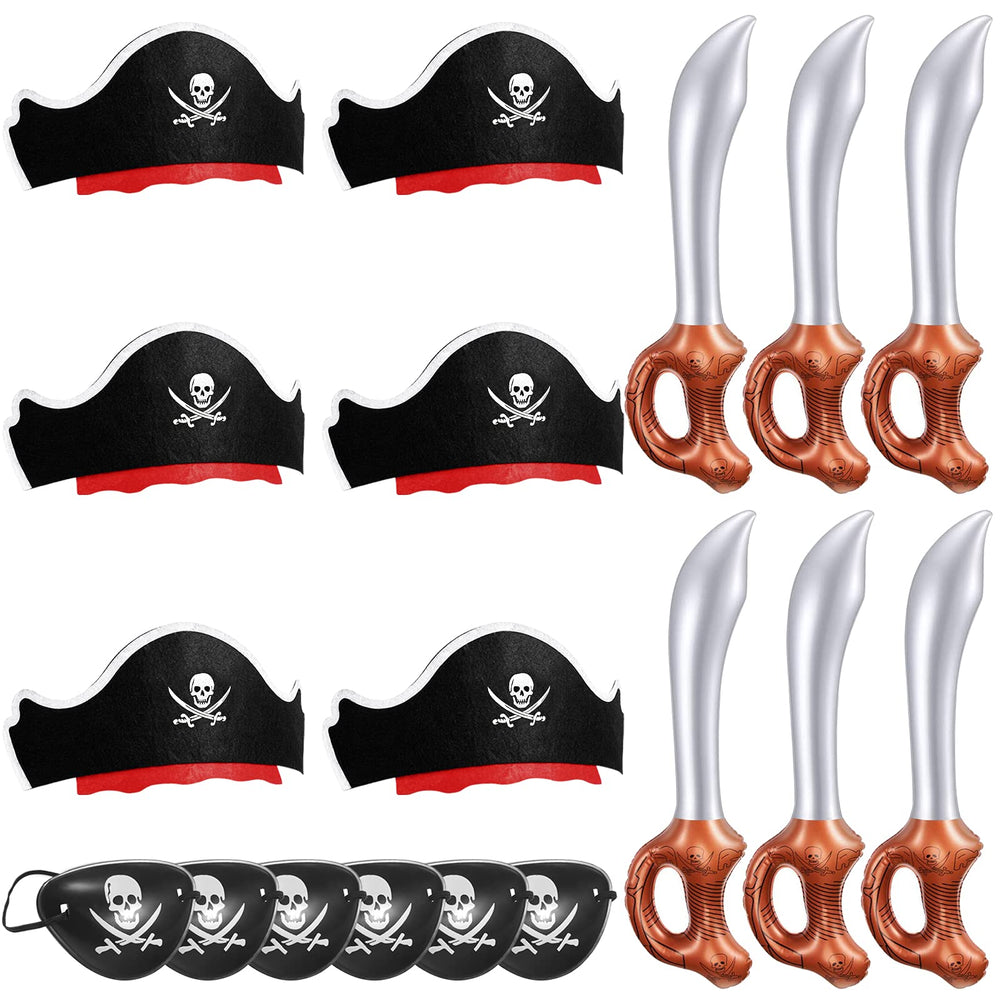 Legigo pirate hats with elastic back fit kids and adults for party fun.