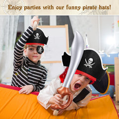 Legigo elastic-band pirate hats suitable for kids and adults during active play.