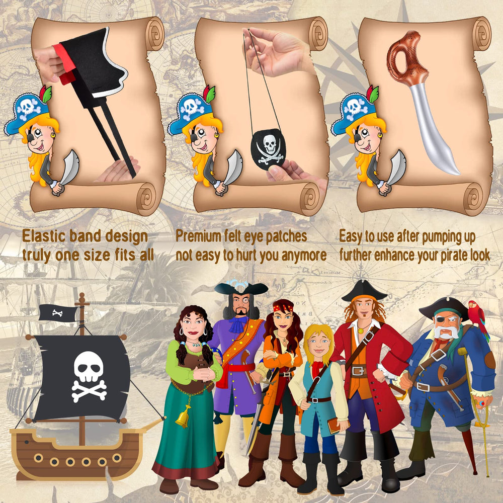 Legigo inflatable swords PVC 24-piece set, lightweight and reusable for pirate cosplay.