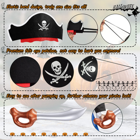 Legigo pirate eye patches 12-pack; soft felt for long wear.