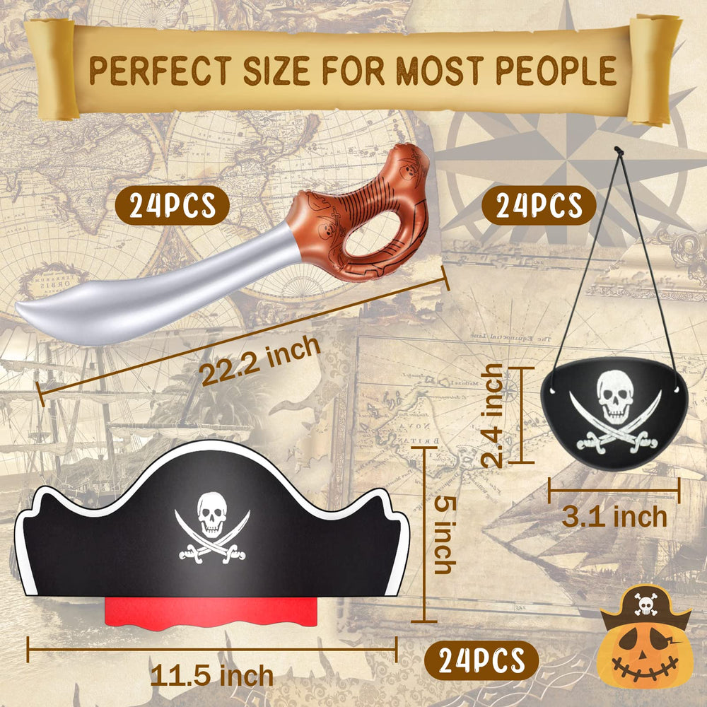Legigo pirate eye patches 24-piece set with soft premium felt for comfortable wear.