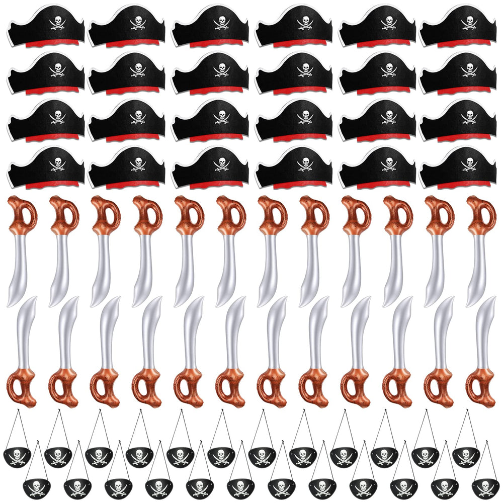 Legigo pirate hats 24-piece set with comfy elastic fit for kids and adults.