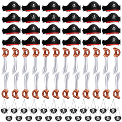 Legigo pirate hats 24-piece set with comfy elastic fit for kids and adults.