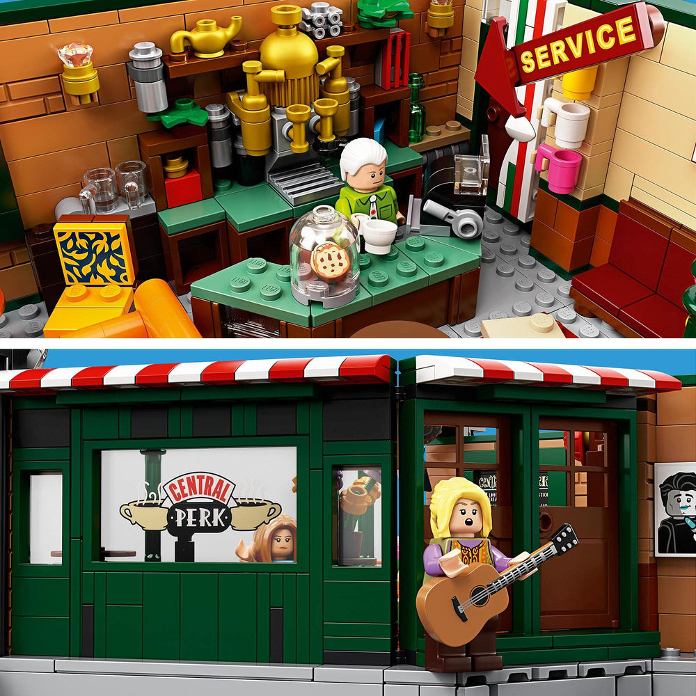 LEGO 21319 Central Perk cozy corner for relaxed posing and storytelling.