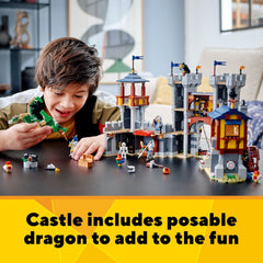 LEGO 31120 minifigures with blacksmith and guards inspire epic roles.