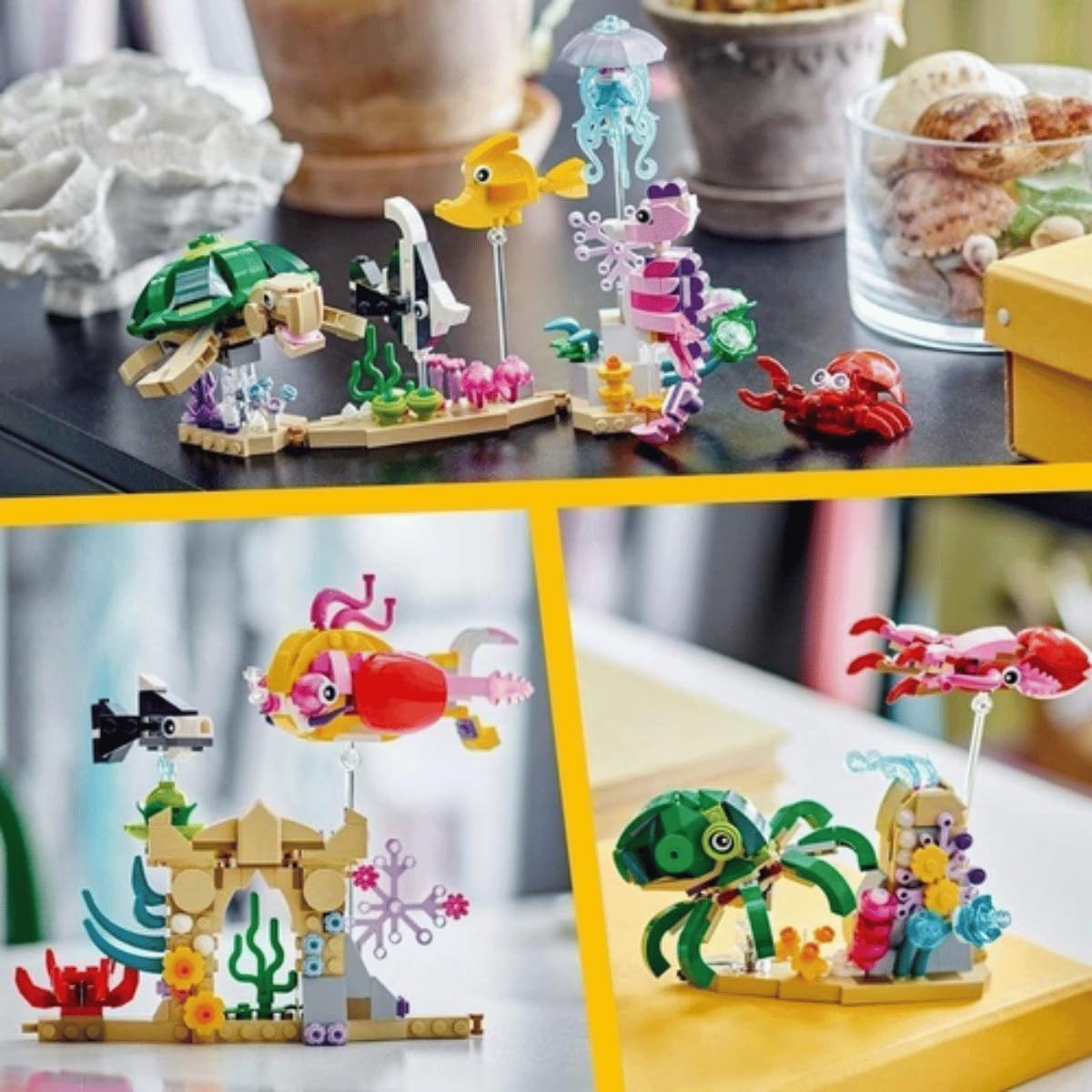 LEGO 31158 Sea Animals seafloor stand with plants adds variety