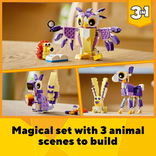 LEGO Creator 3in1 Hedgehog with movable ears for interactive woodland scenes