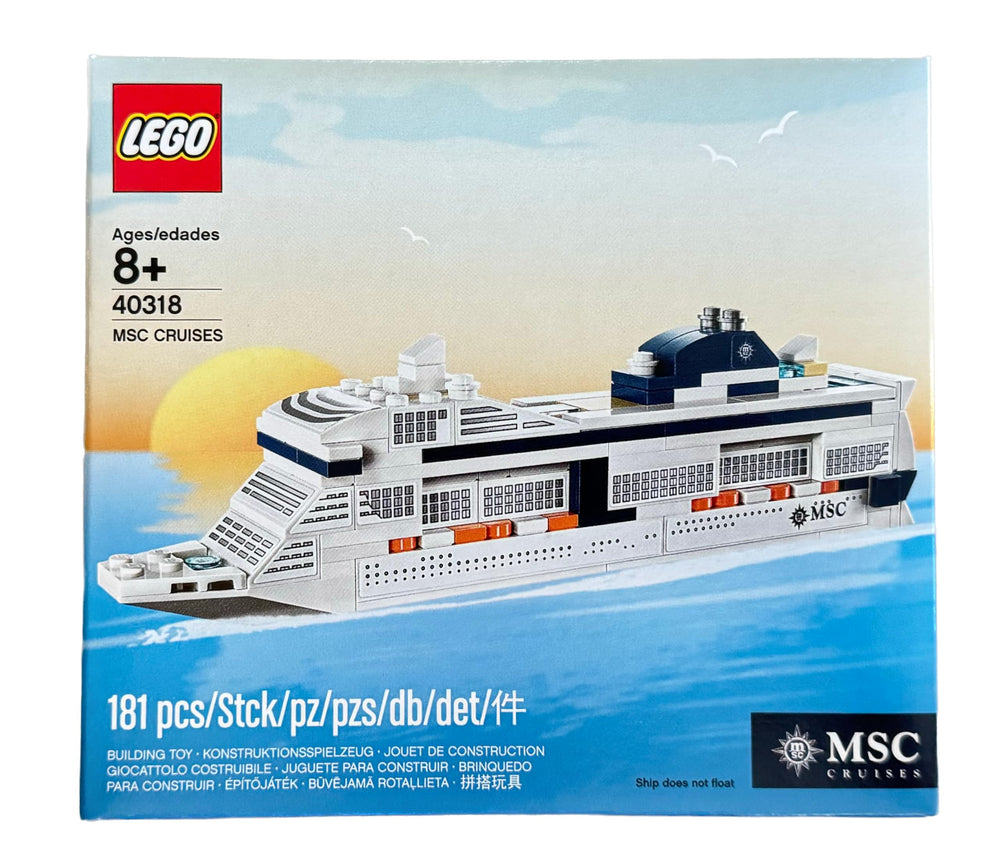 LEGO 40318 MSC Cruises Cruise Ship assembly showcases vibrant colors for creative building.