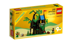 LEGO Forestmen Forest Hideout front view highlights textured brickwork ideal for display
