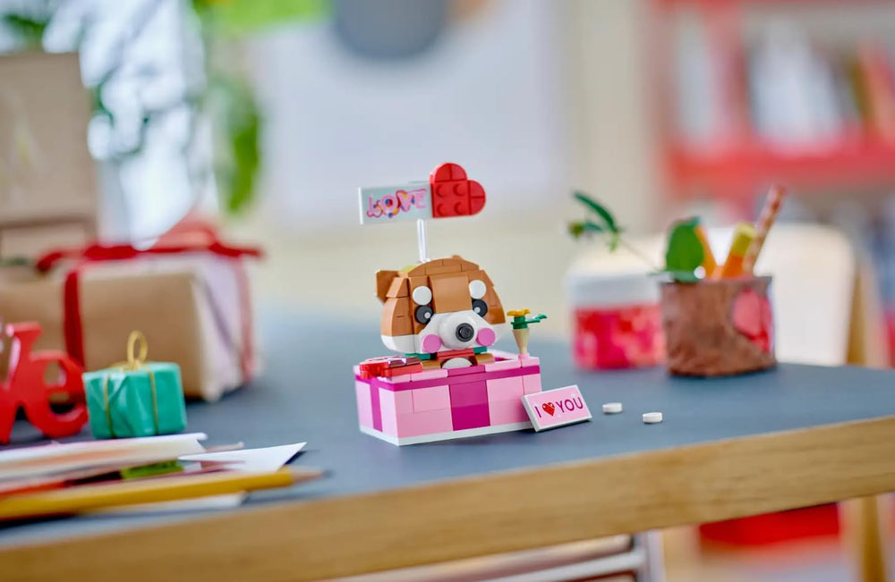 LEGO 40679 Love Gift Box contains 158 pieces for creative play and display.