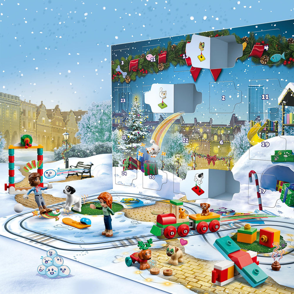LEGO Friends Advent Calendar modules connect to create customizable play area.