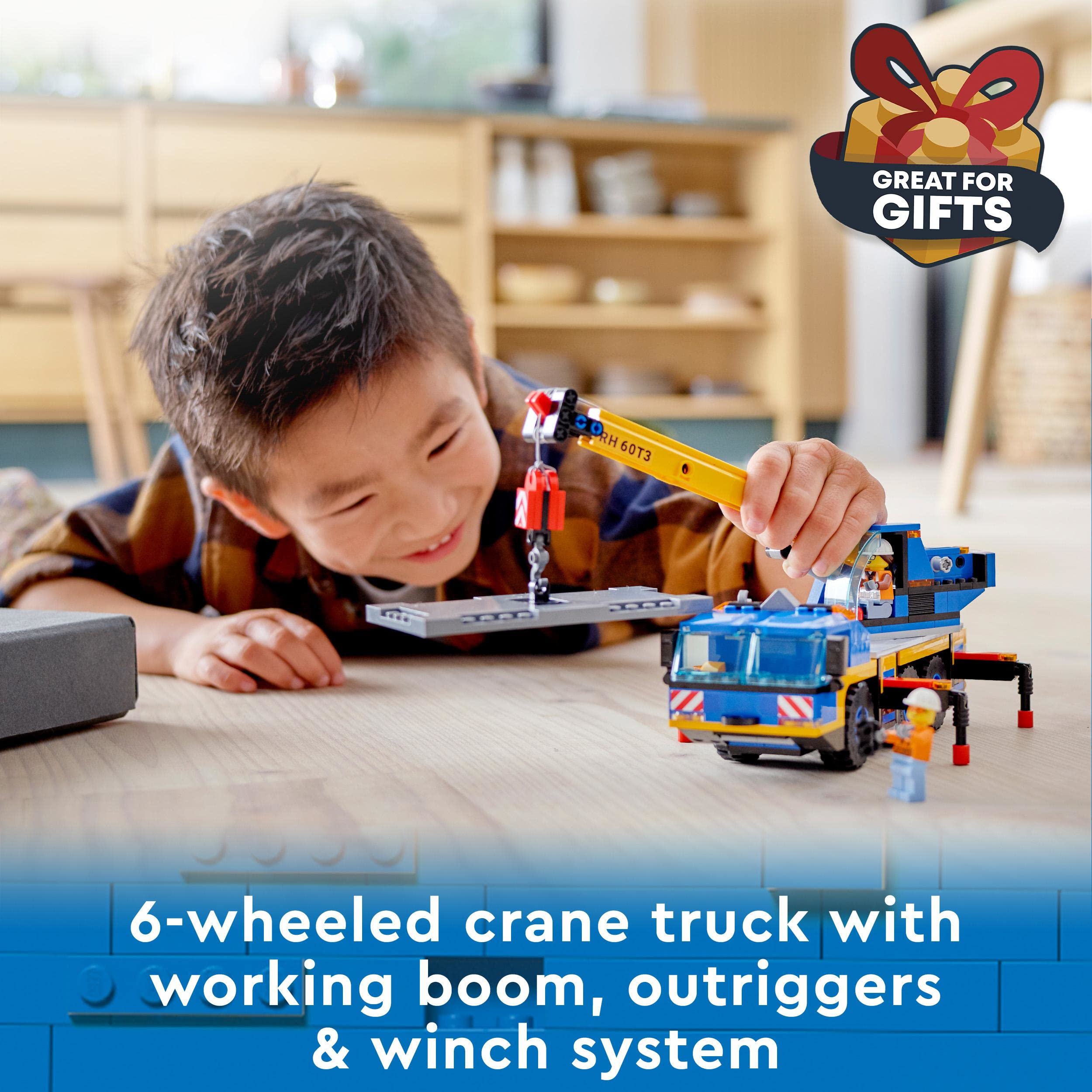 LEGO 60324 winch-operation at the crane hook adds interactive storytelling moments.