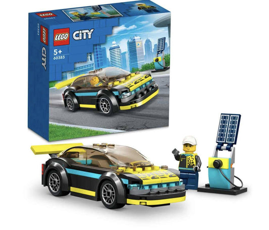LEGO City 60383 electric sports car front spoiler enhances race-ready realism