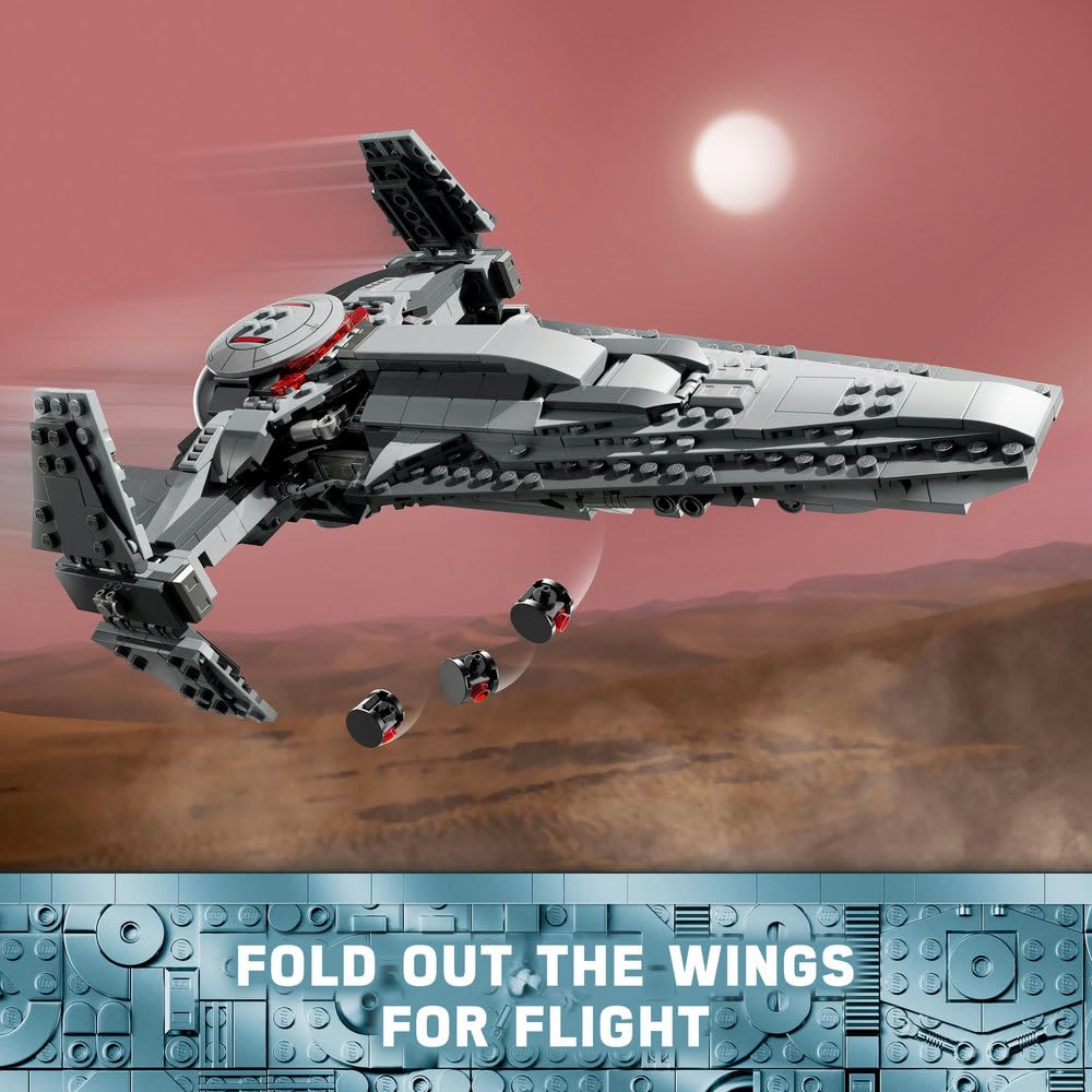 LEGO Darth Maul Sith Infiltrator wings spread for dynamic action scenes