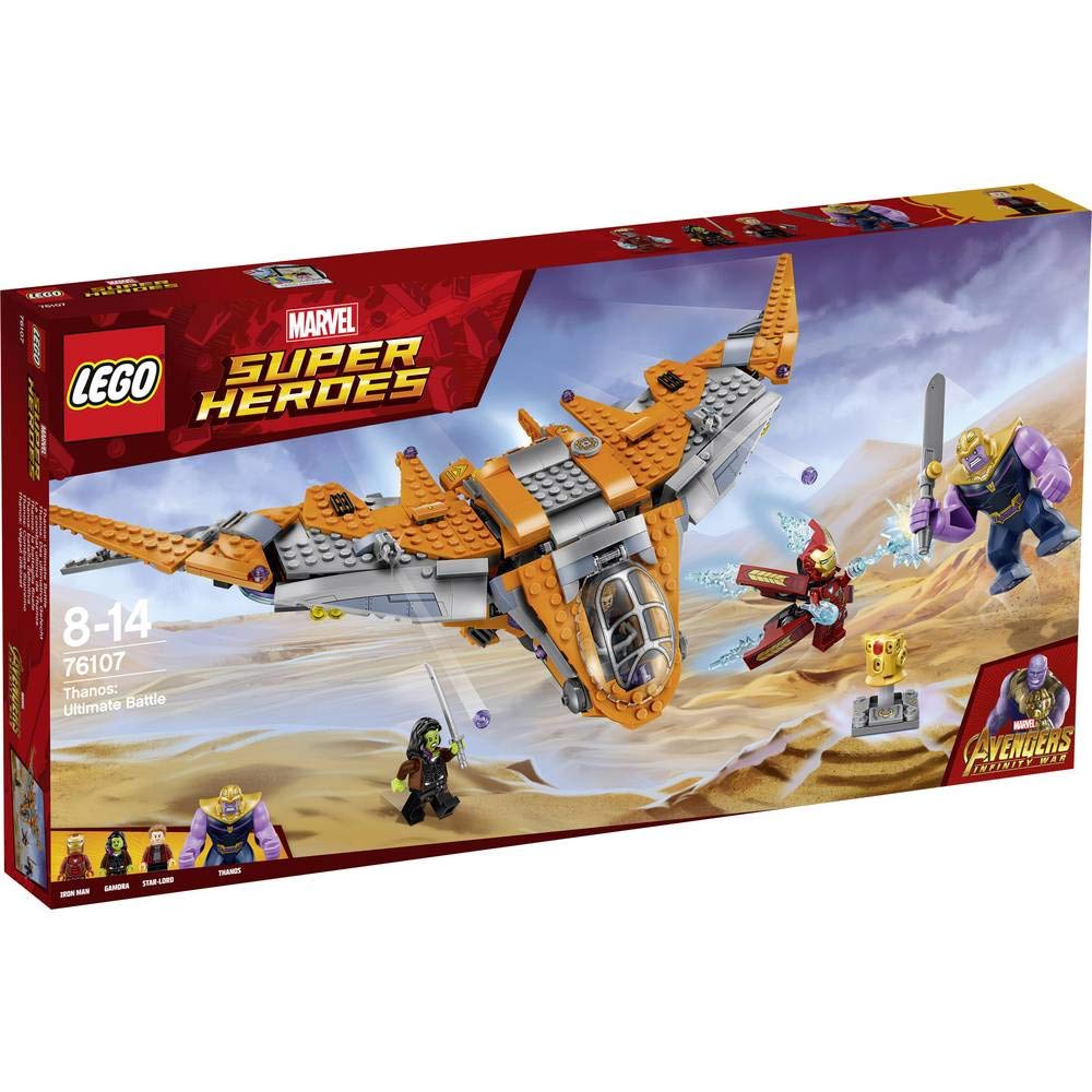 LEGO 76107 Thanos Ultimate Battle ship cockpit opens for dynamic adventures.