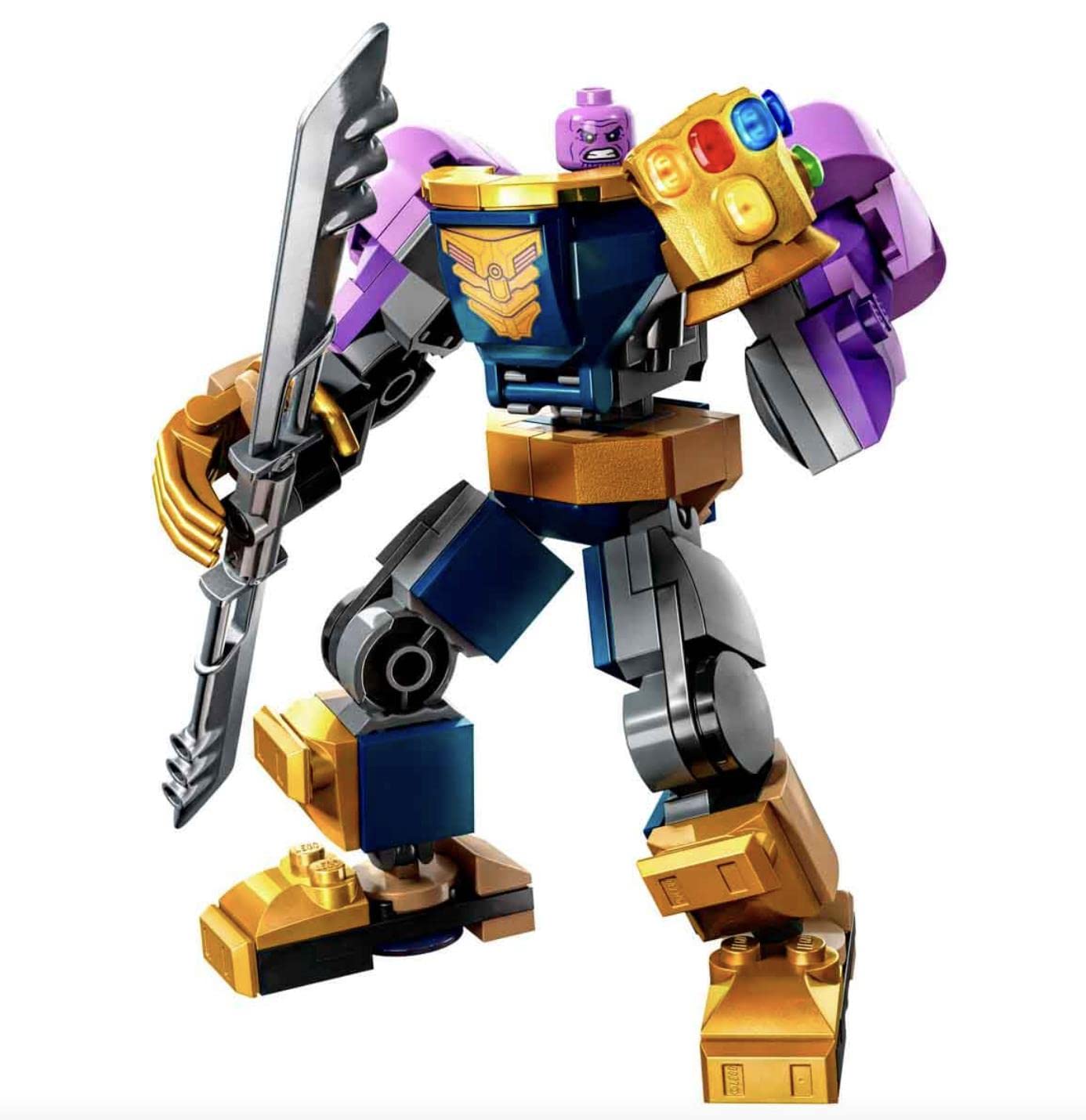 LEGO 76242 Thanos Armor cockpit view for interactive play.
