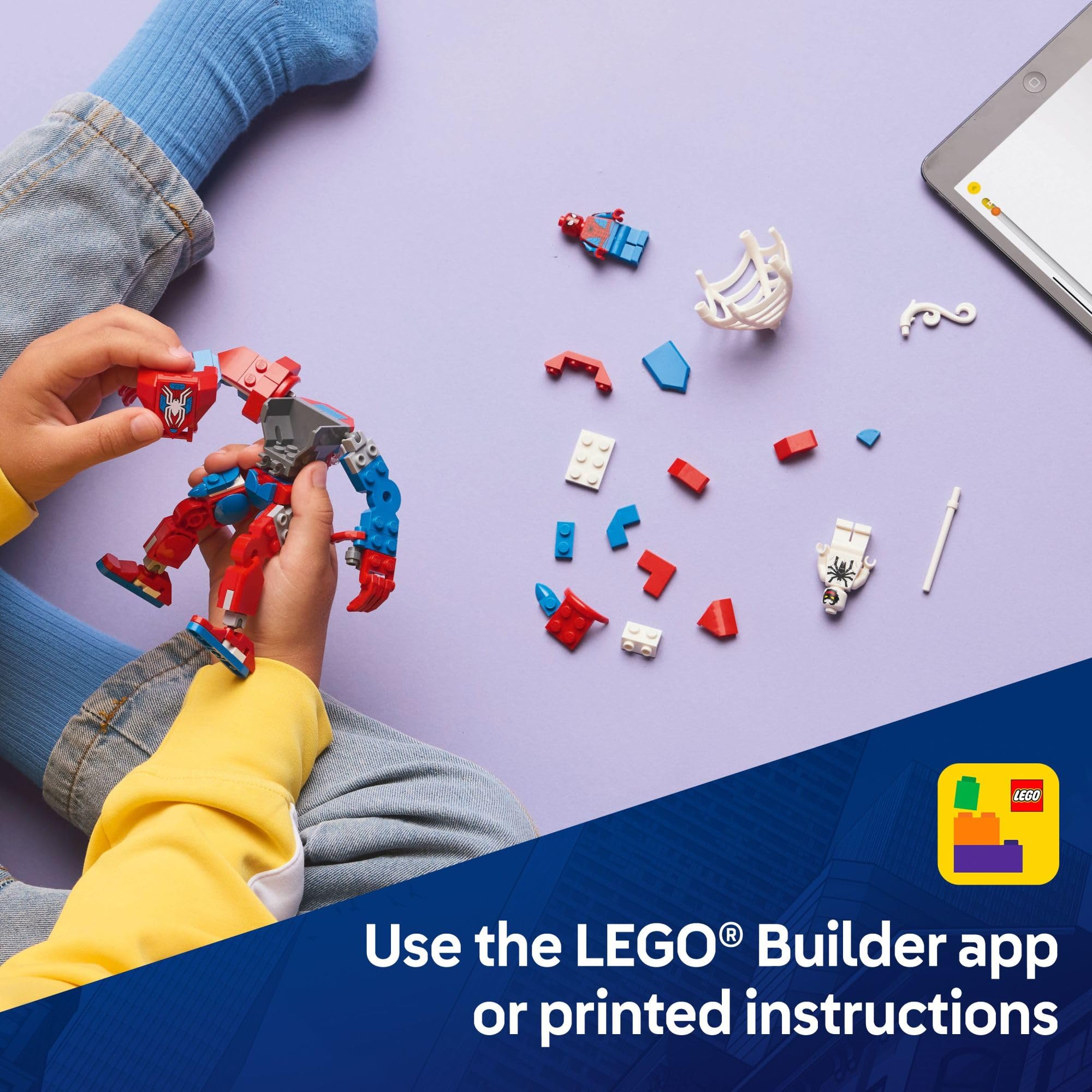 LEGO 76308 set offers quick assembly and a digital Builder app for extra fun.