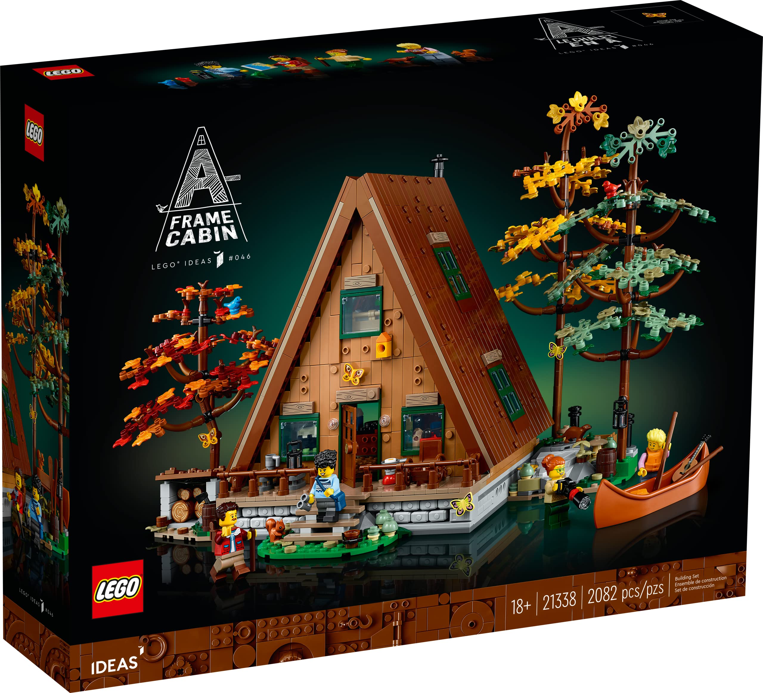 LEGO Ideas A-Frame Cabin companion booklet with designer insights.