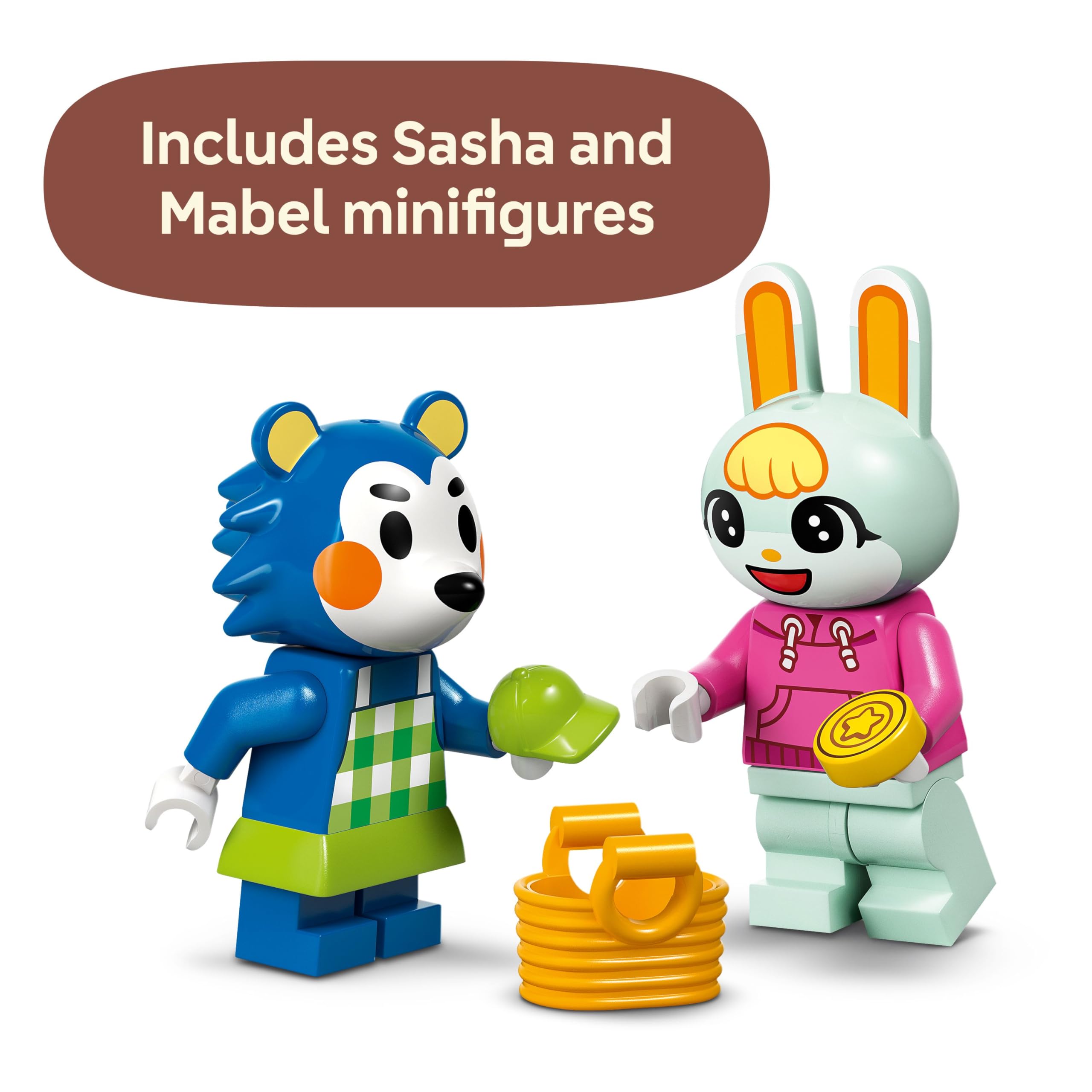 LEGO Animal Crossing Able Sisters sewing machine for pretend garment creation.