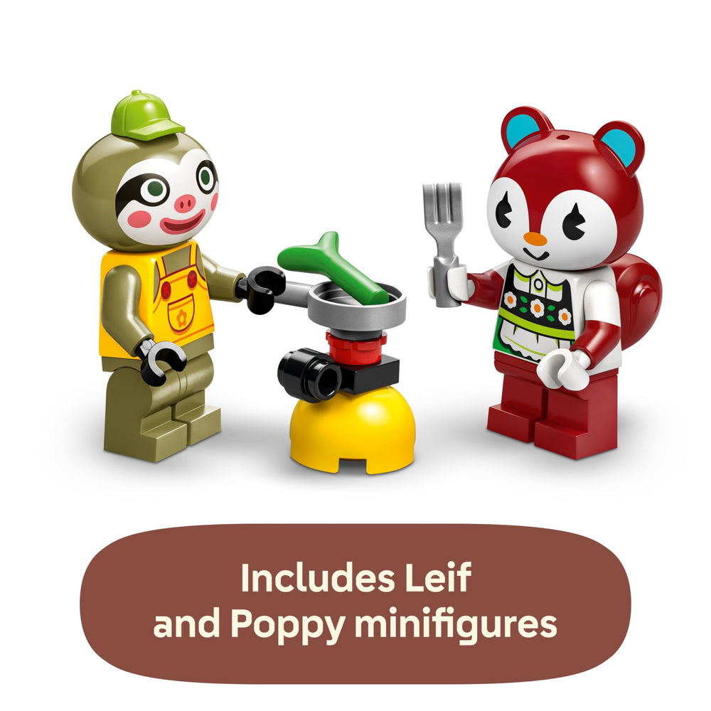 LEGO Animal Crossing Caravan interior – sides open for extended playroom storytelling