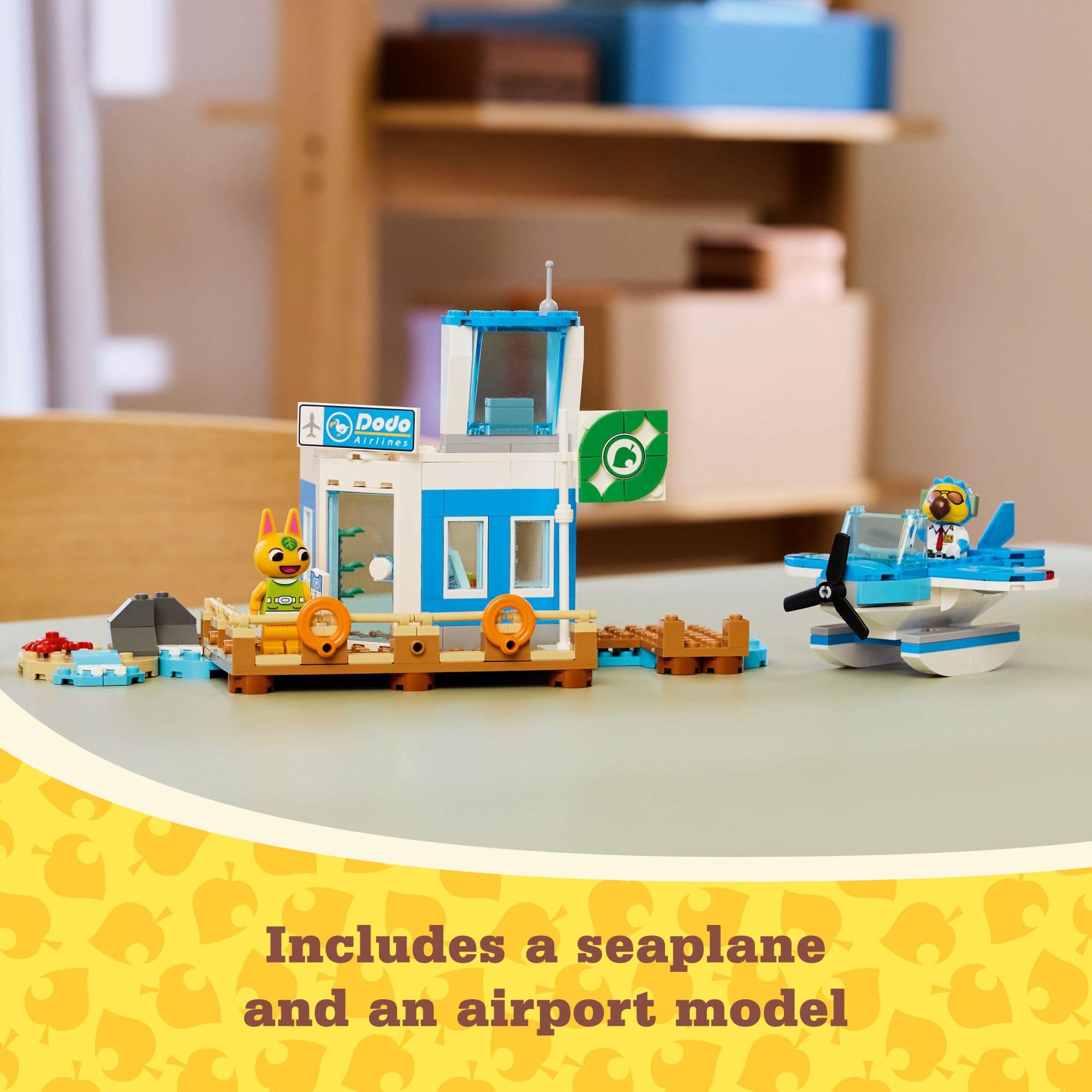 LEGO Animal Crossing Wilbur and Tangy minifigs spark airport adventures.