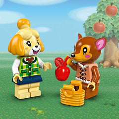 LEGO Animal Crossing Isabelle’s House Visit layout scene for storytelling and role-play