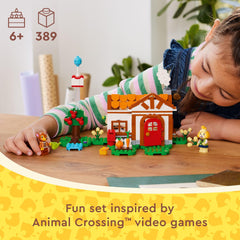LEGO Animal Crossing Isabelle’s House Visit workbench and accessories for DIY play
