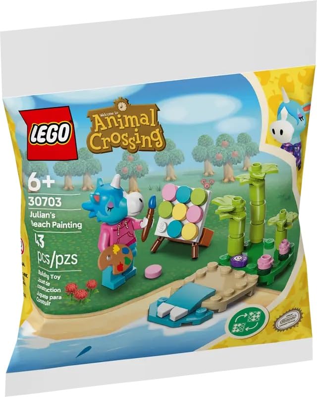 LEGO Animal Crossing Julian's Beach Painting 30703 box art inviting imaginative seaside play