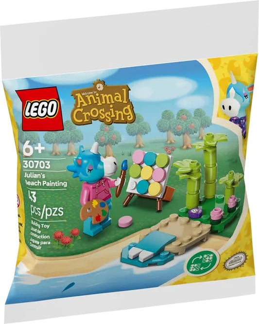 LEGO Animal Crossing Julian's Beach Painting 30703 box art inviting imaginative seaside play