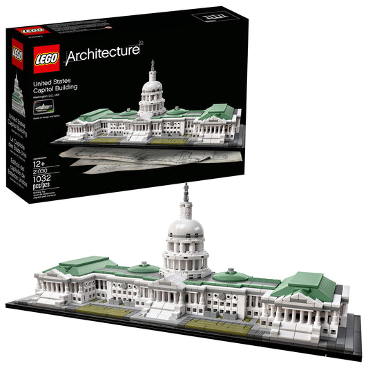 LEGO Architecture 21030 Capitol building model showing exterior façade for display
