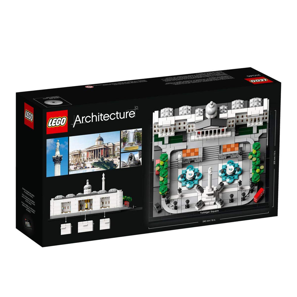 LEGO Architecture 21045 Trafalgar Square decorative nameplate for completed presentation.