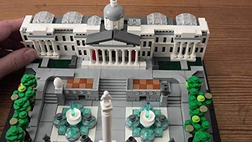 LEGO Architecture 21045 Trafalgar Square Nelson's Column with four lions for shelf display.