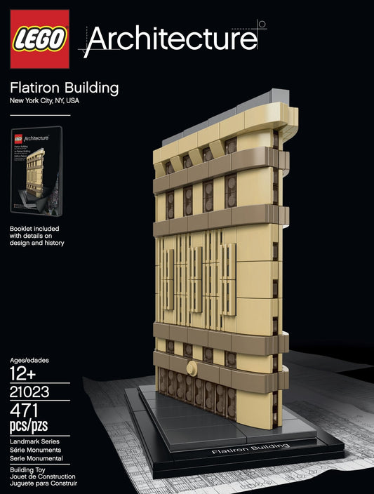 LEGO Architecture Flatiron Building model Beaux-Arts detail for accuracy.