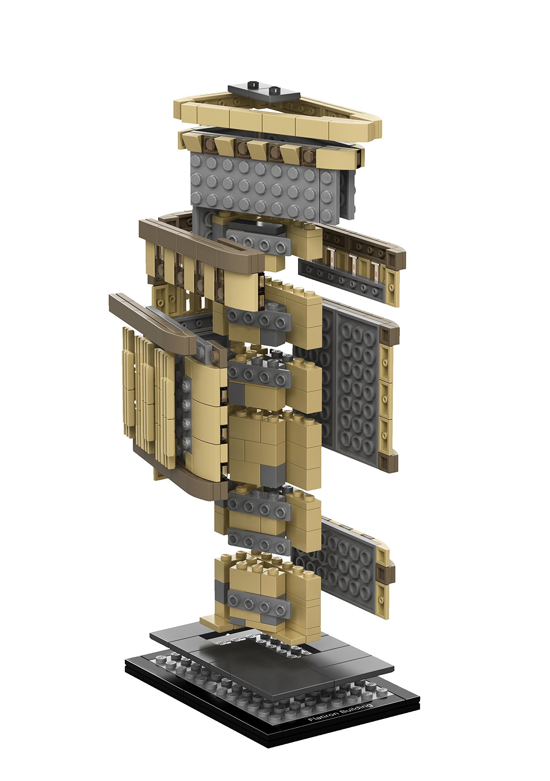 LEGO Architecture Flatiron Building model diorama display ready.